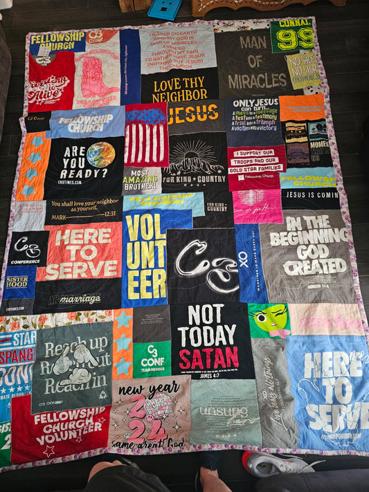 Custom tshirt Quilt- throw